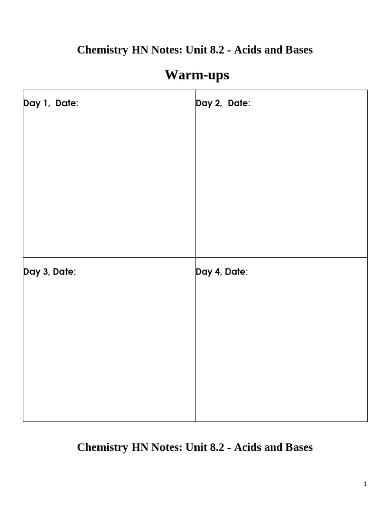 Notes+-+Unit+8 2+ (Acids+and+bases) | PDF | Ph | Acid