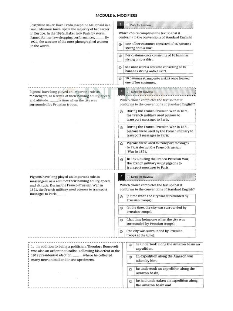 Chapter 3 - Misplaced Modifiers and Parallel Sentences | PDF