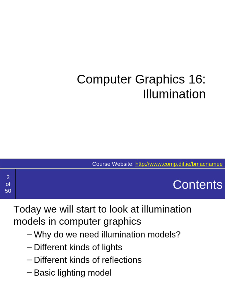 Diffuse Illumination in Graphics Models | PDF | Reflection (Physics ...