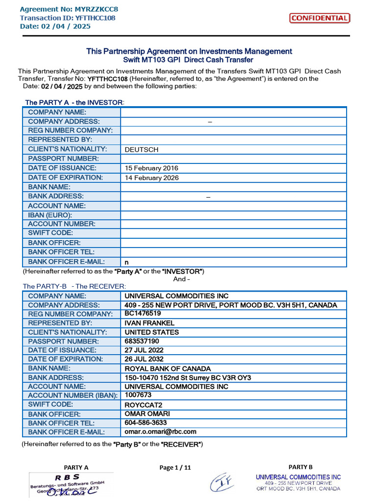 Doa - MT103 Gpi RBS | PDF | Arbitration | Banks