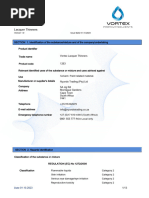 Lacquer Thinner Safety Data Sheet | PDF | Toxicity | Dangerous Goods