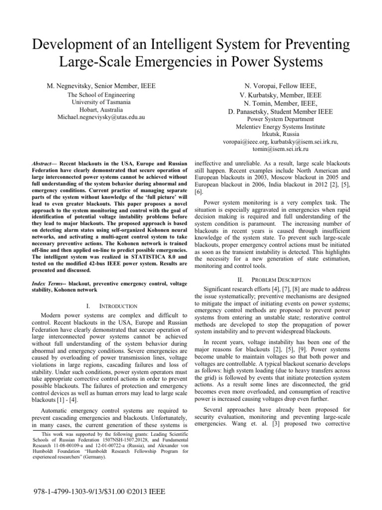 Development of An Intelligent System For | PDF | System | Electric ...