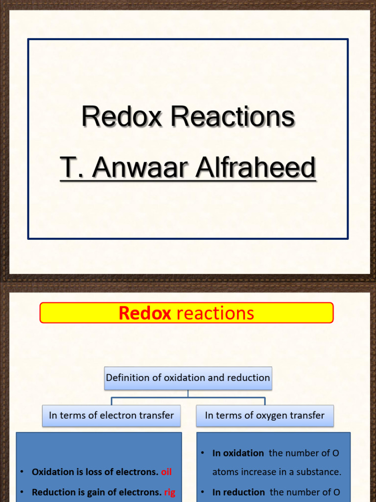 Understanding Redox Reactions Explained | PDF