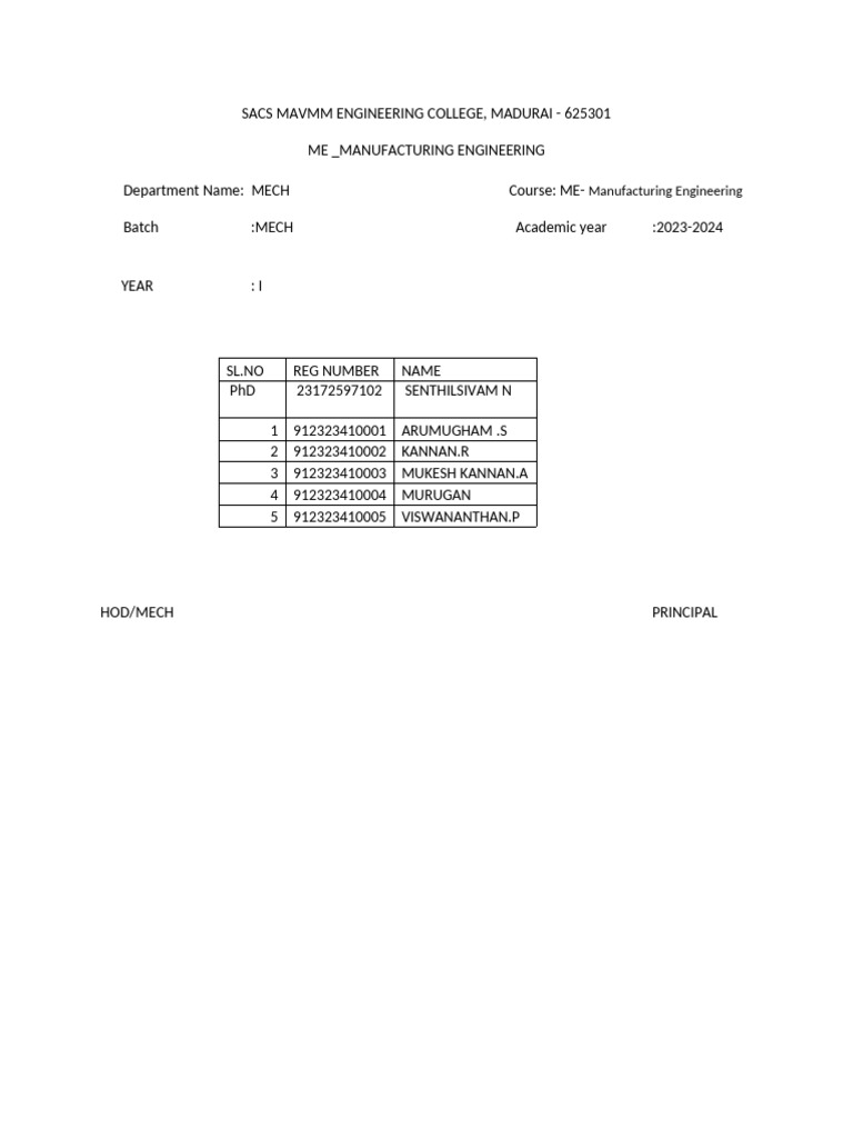 Me - Manufacturing Engineering 23-24 | PDF