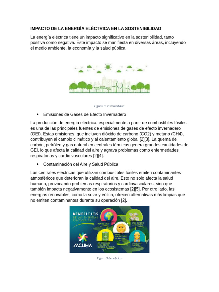 IMPACTO DE LA ENERGÍA ELÉCTRICA EN LA SOSTENIBILIDAD Guzman | PDF | Uso ...