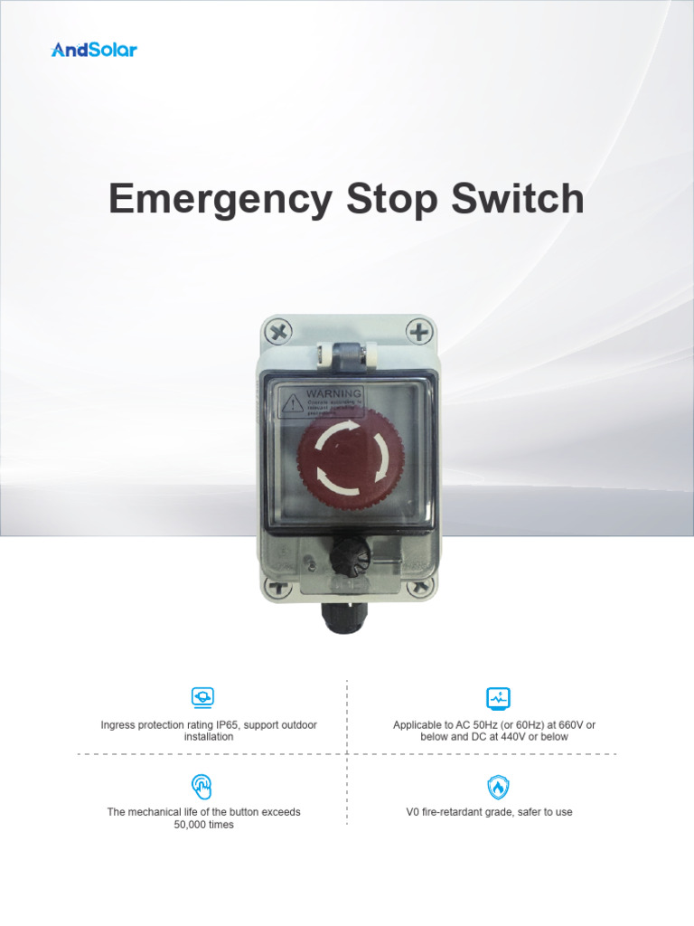 Emergency Stop Switch Manual | PDF | Alternating Current | Electrical ...
