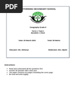 Grade 8 Geography Term 1 Test Paper | PDF | Earth | Astronomy