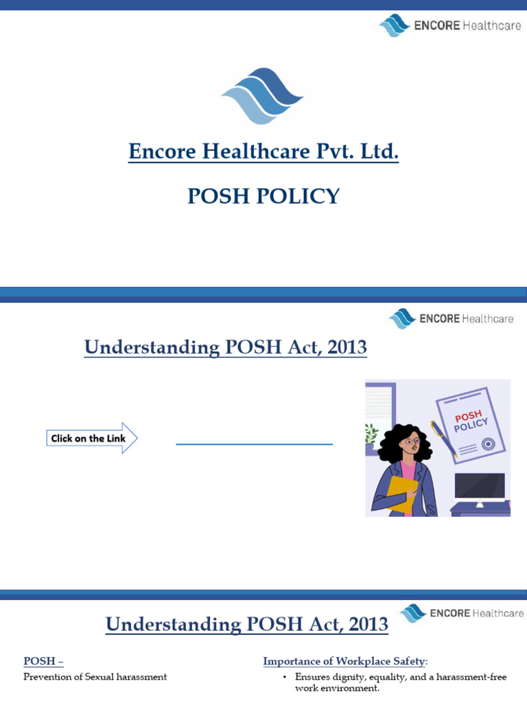 POSH Act & Policy - ENCORE - 2025 | PDF | Sexual Harassment | Social Ethics