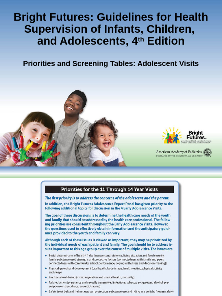 Bright Futures Adolescents Priorities Pdf