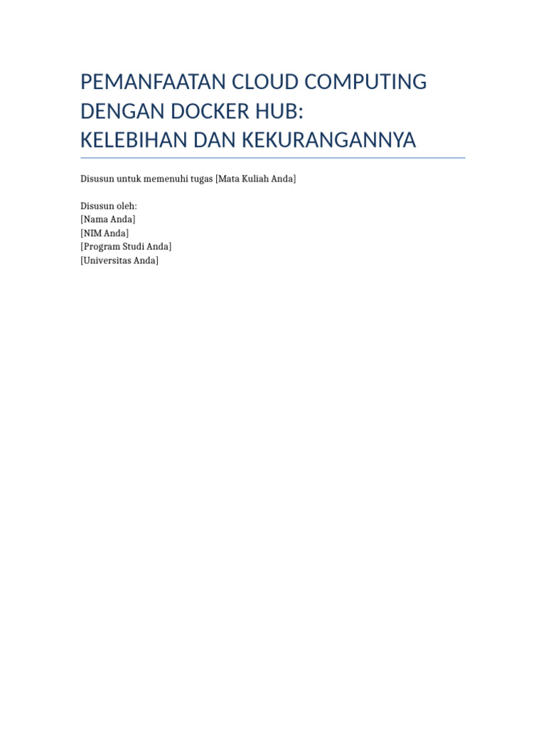 Pemanfaatan Docker Hub dalam Cloud Computing | PDF
