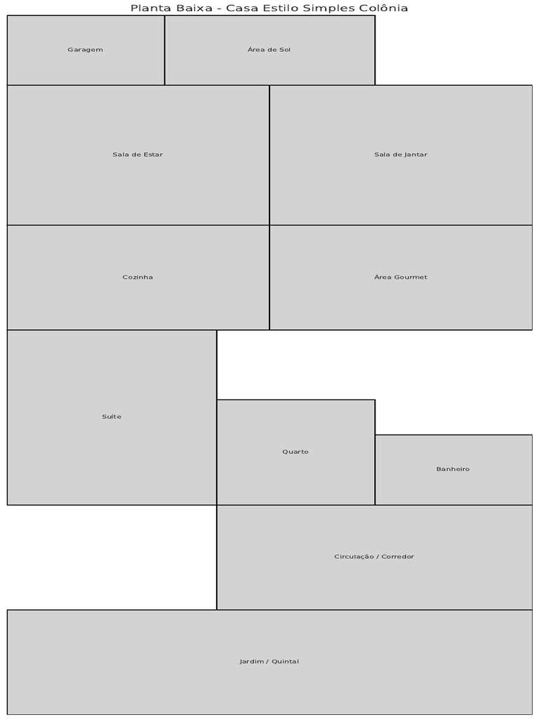 Planta Baixa: Casa Colonial Simples | PDF