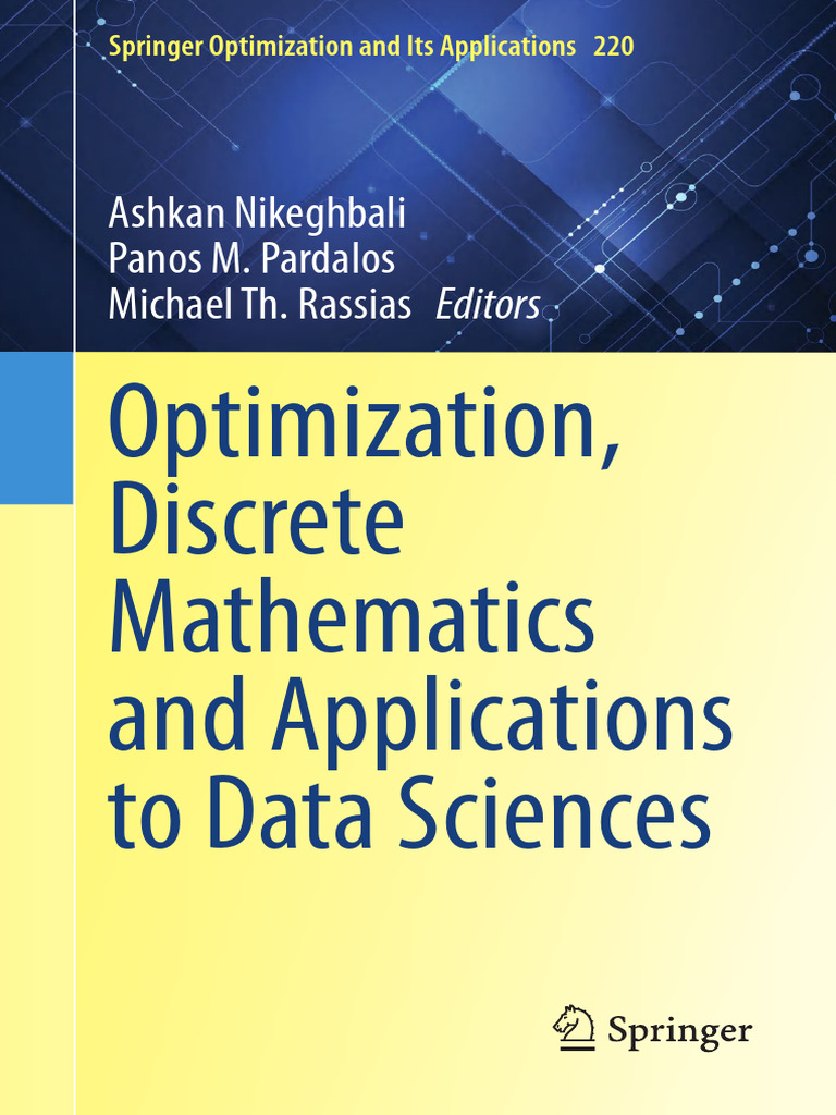 Optimization, Discrete Mathematics and Applications To Data Sciences ...