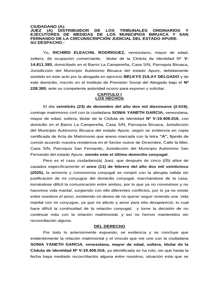 Divorcio Richird Rodriguez | PDF | Divorcio | Matrimonio
