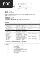 13 Council of Student Organizations: Minutes of The Meeting