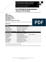 13 Council of Student Organizations: Minutes of The Meeting