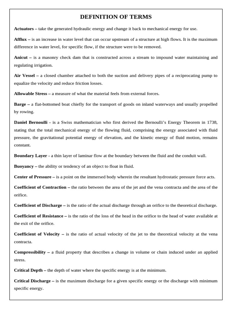 HYDRAULICS MEANING DEFINITION AND EXAMPLES visual data 6