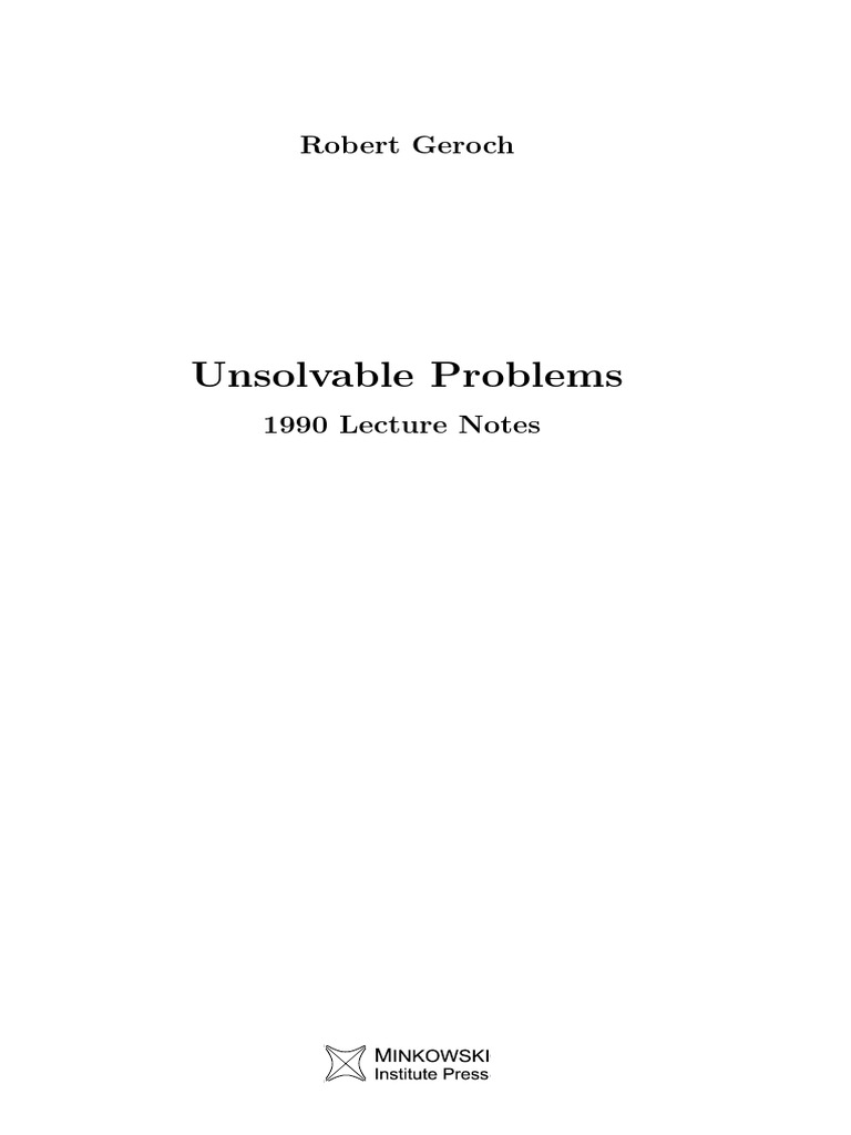 Unsolvable Problems in Games | PDF | Numbers | Pi