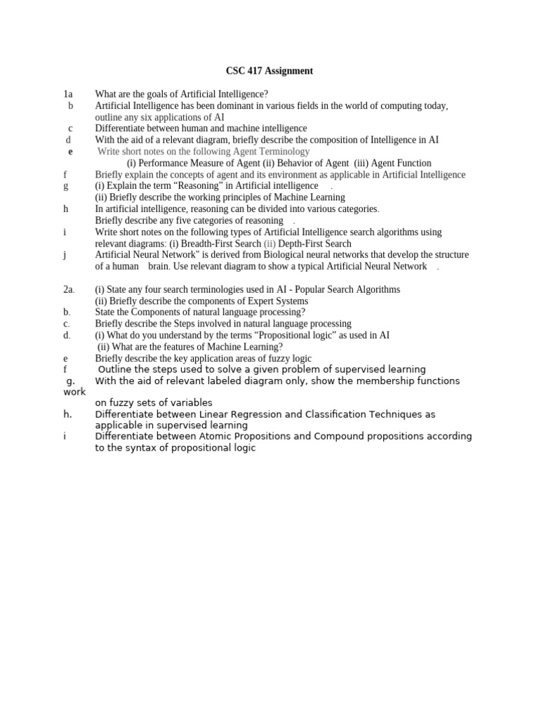 CSC 417 Assignment | PDF