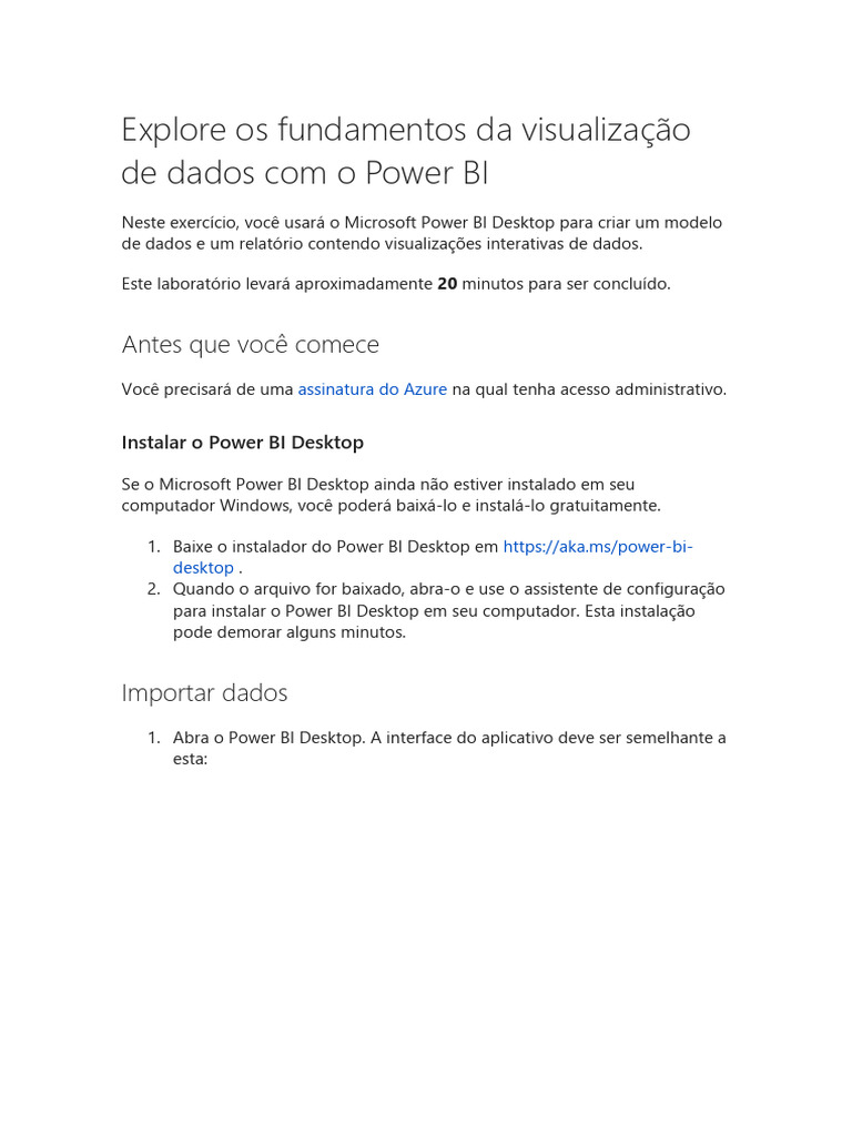 Fundamentos do Power BI em Dados | PDF | Janela (informática) | Informática