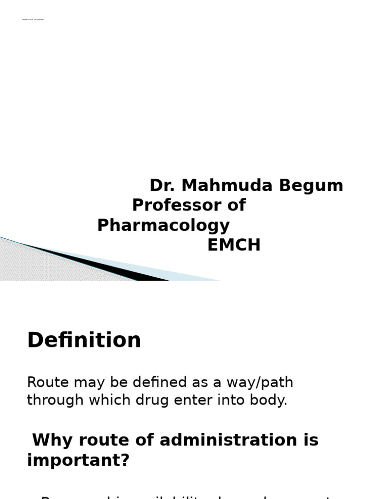 Routes of Drug Administration 2019 | PDF | Clinical Medicine | Medical ...