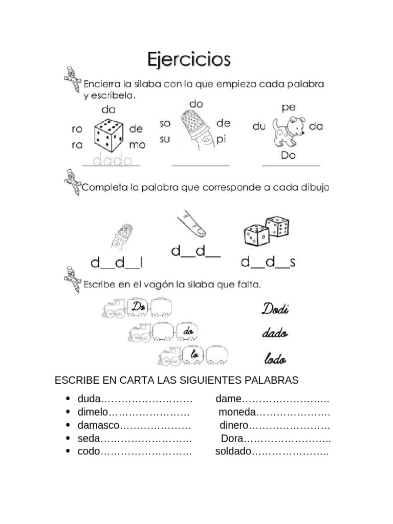 Escribe en Carta Las Siguientes Palabras | PDF