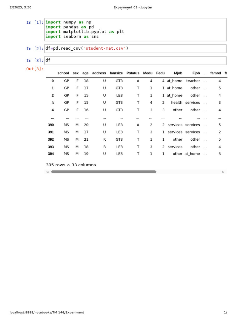 Experiment 03 - AIML (TM146) | PDF | Mean Squared Error | Regression ...
