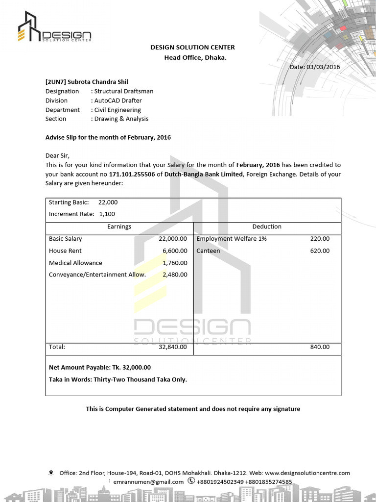 Payment Slip (Immi Visa) - Subrota (Civil Engineer) | PDF | Technical ...
