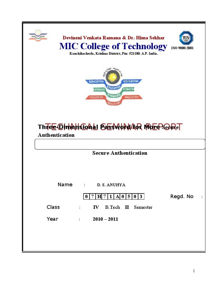 MIC College of Technology: Technical Seminar Report | PDF | Computer ...