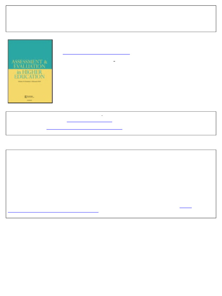 Self-Assessment's Role in Grading | PDF | Educational Assessment | Learning