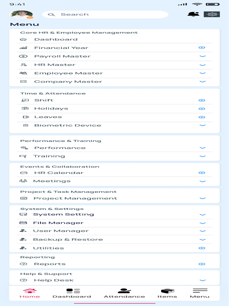Menu-Employee Master-Dropdown | PDF