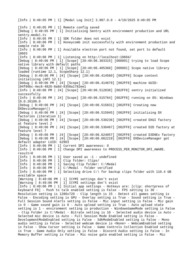 Medal App Initialization Log | PDF | Keyboard Shortcut | Computer Keyboard