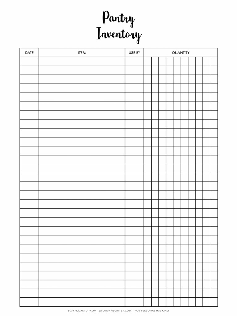 Kitchen Inventory Pantry | PDF