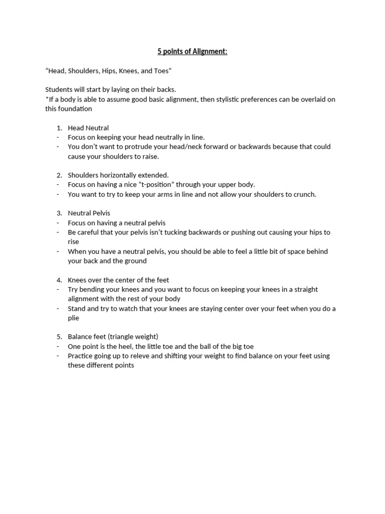 5 Points of Alignment Explanations | PDF