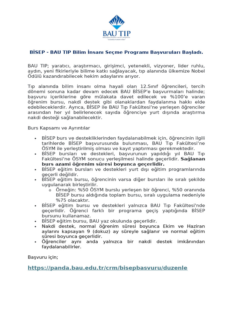 BİSEP Bilgilendirme Yazısı | PDF