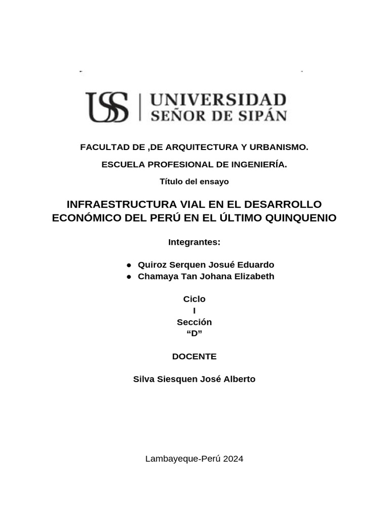 Ensayo USS R1 | PDF | Infraestructura | Transporte