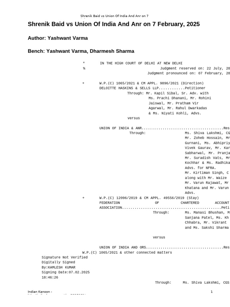 Shrenik Baid vs Union of India Case Summary | PDF | Legal Concepts ...