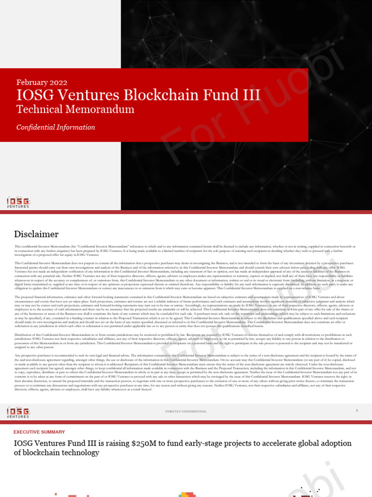 IOSG Fund III Technical Memorandum For Huobi | PDF | Non Disclosure  Agreement