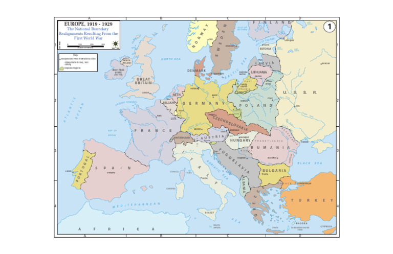 Europe Map 1919-1929: Boundaries Post-WWI | PDF