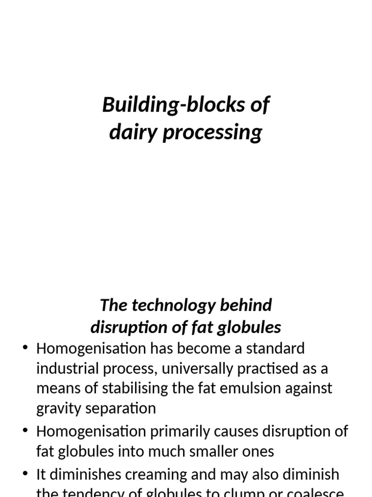 Dairy Processing: Homogenisation Explained | PDF | Milk | Liquids