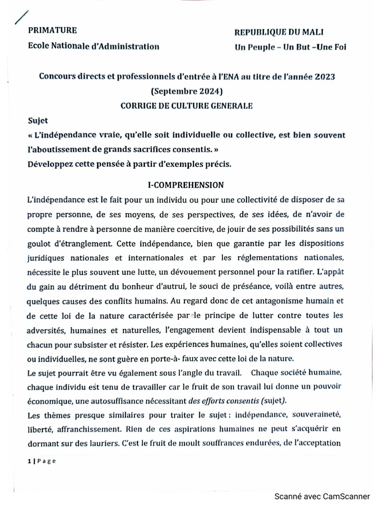 Corrigé Ena | PDF