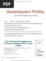 Text of Supreme Court Judgement on 2G Licence Cancellation (CPIL Vs