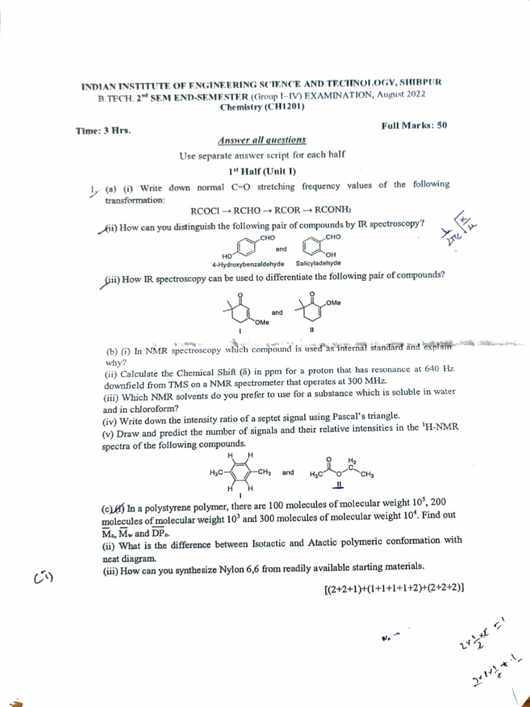 2nd Sem End Sem August 2022 | PDF