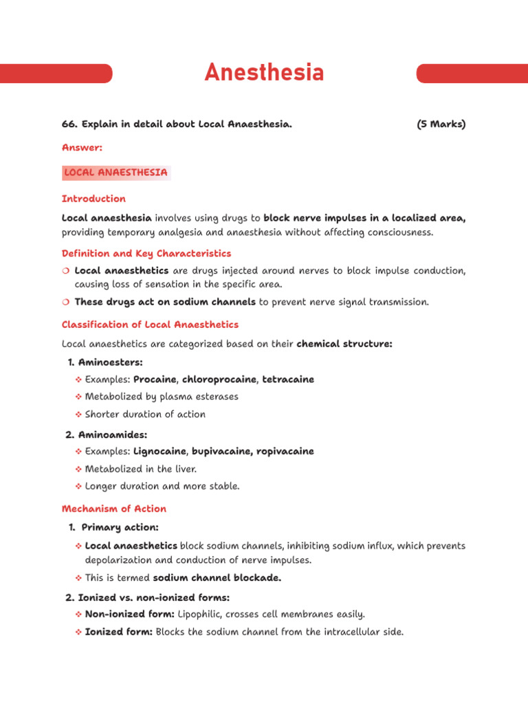 Overview of Local and Regional Anesthesia | PDF | Anesthesia | Surgery