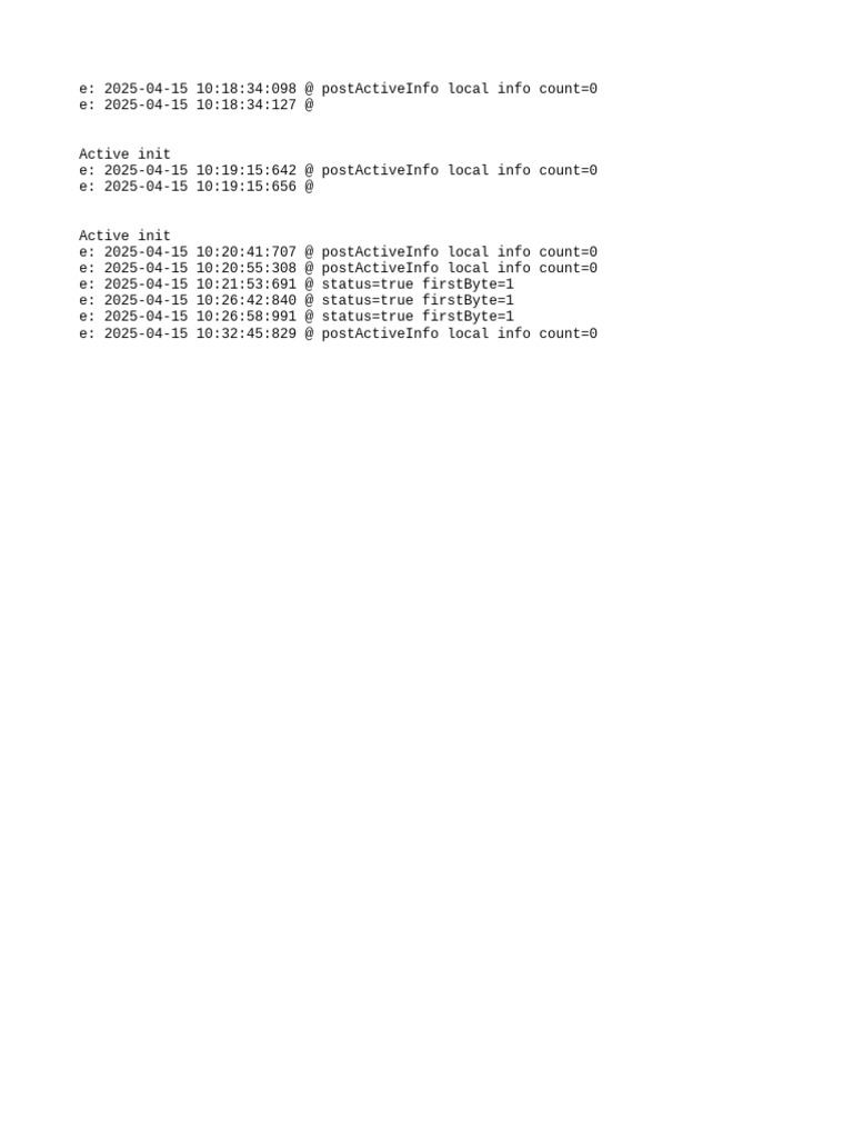 Log Entries for April 2025 | PDF