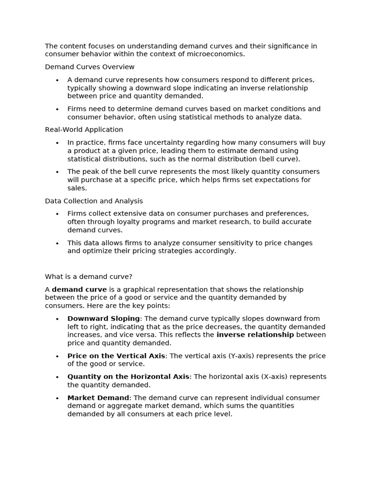 More On The Demand Curve | PDF | Demand | Demand Curve