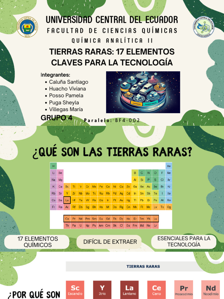 Grupo 4 Tierras Raras 17 Elementos Claves para La Tecnologia | PDF ...