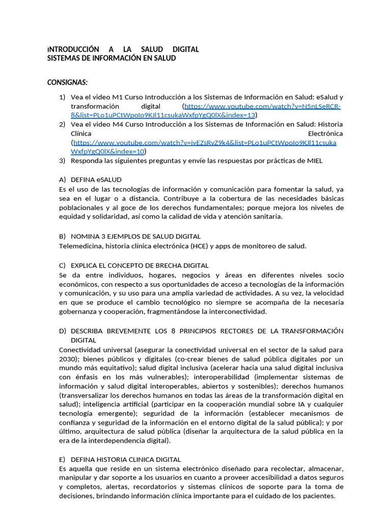 Ejemplos de Salud Digital y Principios Clave | PDF | Registro ...