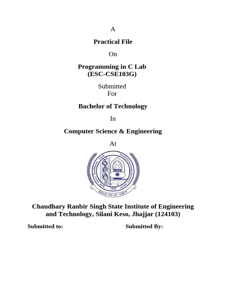 C Programming Lab Practical Guide | PDF | Integer (Computer Science ...