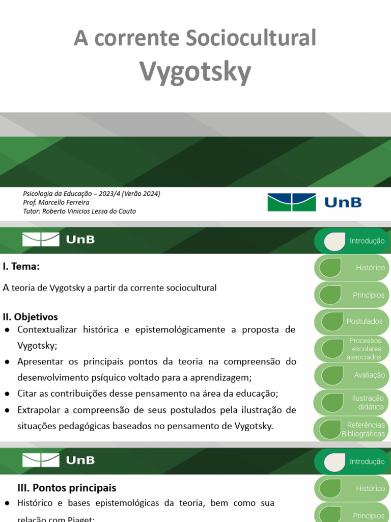 Teoria Sociocultural de Vygotsky na Educação | PDF | Pensamento ...