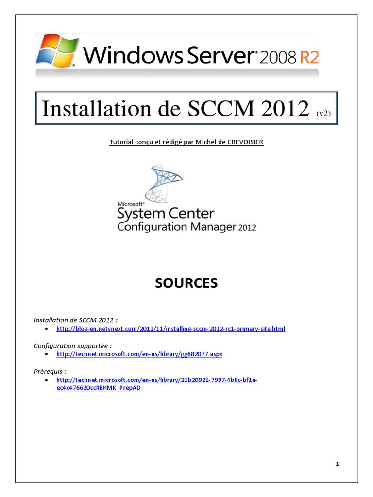 Installation de SCCM 2012 : Guide Complet | PDF | Windows Server 2008 ...